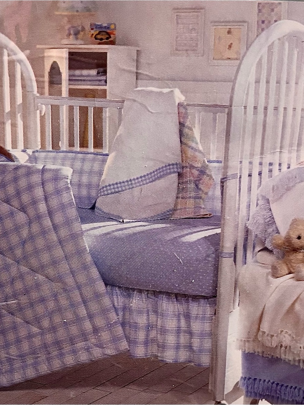 Carter's 5-piece Light Blue Plaid Nursery Bedding Set - New!
